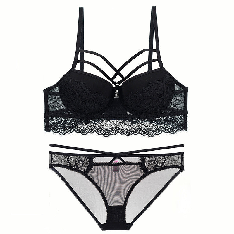 Women's Push Up Small Breasts Big Bra Set