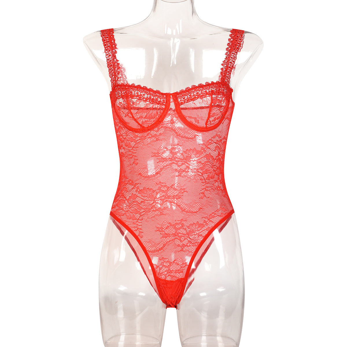 Women's One-piece Underwear European And American Style Lace Flowers Comfortable Close-fitting
