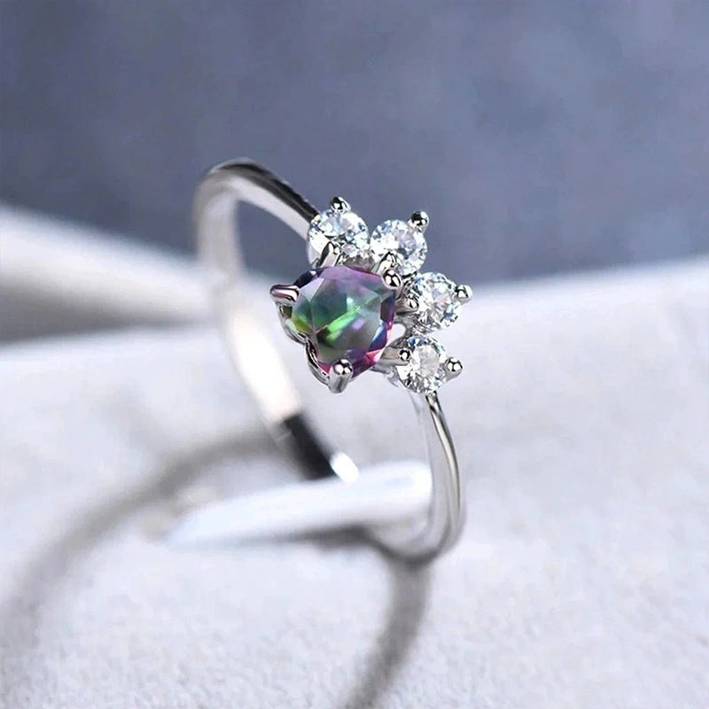 Alloy Love Cat's Paw Ring European And American Engagement Ring